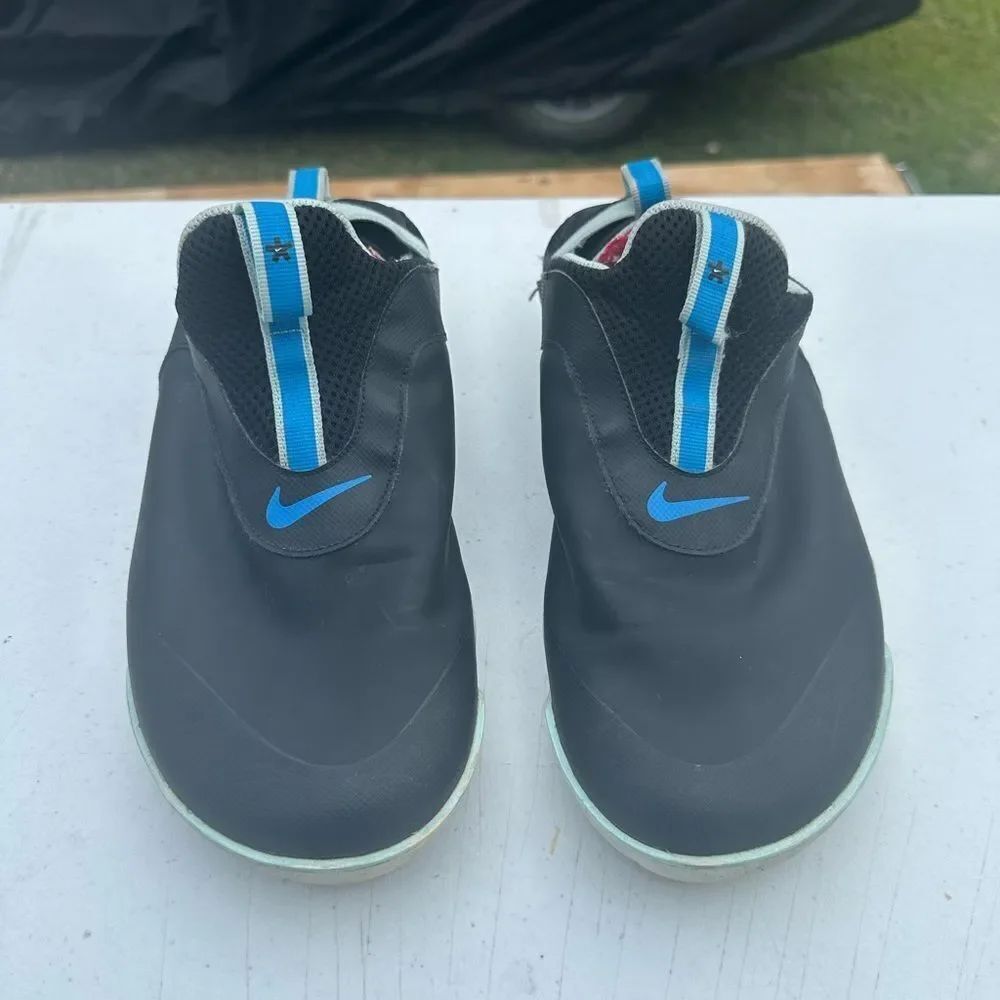 Nike Black and Blue Slip-On Shoes